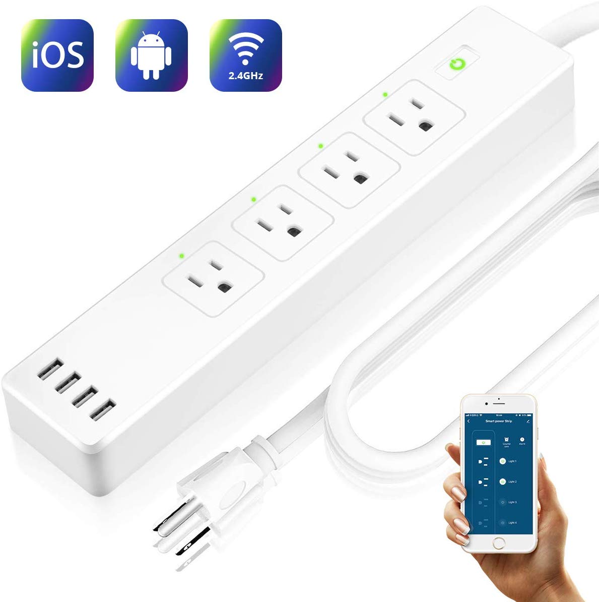 Intelligent plug socket, streamlined, many jacks, practical and affordable