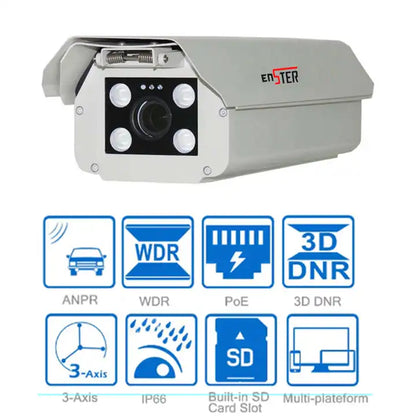 ENSTER Newest Night Vision 2MP IP Automatic Number License Plate Recognition Reader System ANPR LPR Camera With Software